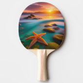 Raquette De Ping Pong Starfish sur la plage à Sunrise (Dos)