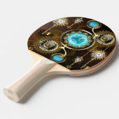 Raquette De Ping Pong Steampunk Rusty Background (Devant Angle)