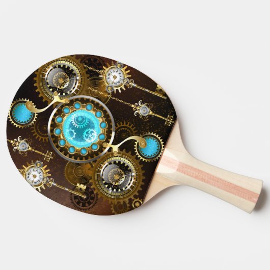 Raquette De Ping Pong Steampunk Rusty Background (Côté)