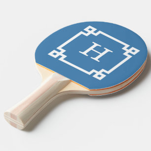 Raquette De Ping Pong Steel Blue Wht Greek Key Frame