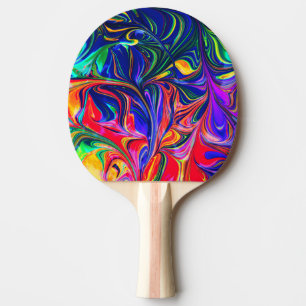 Raquette De Ping Pong Sticle à rayures arc-en-ciel