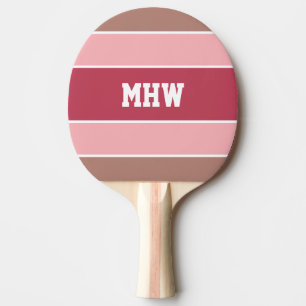 Raquette De Ping Pong Stripes Motif personnalisé monogramme ping pong pa