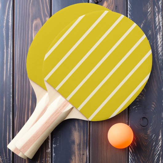 Raquette De Ping Pong Striping de citron foncé et solide