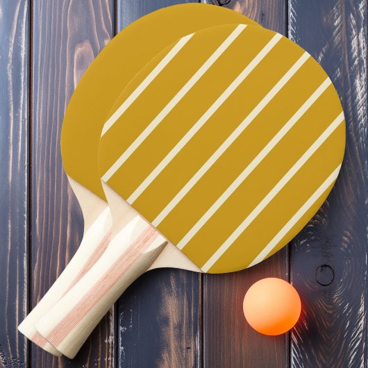 Raquette De Ping Pong Striping ocre doré et solide