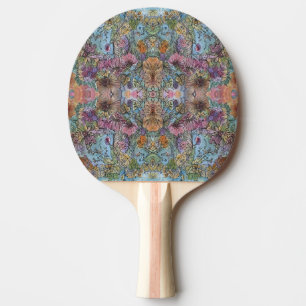 Raquette De Ping Pong Style Chic Flower Garden aquarelle peinture
