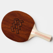 Raquette De Ping Pong Style d'acajou de symbole de zodiaque de Verseau (Côté)