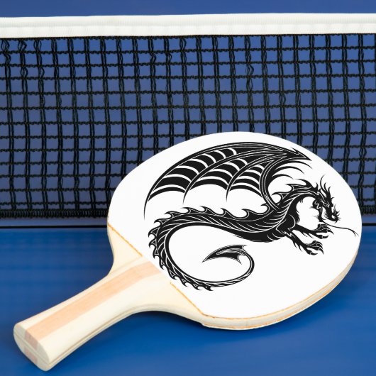 Raquette De Ping Pong Style de tatouage en forme de dragon noir (Insitu)