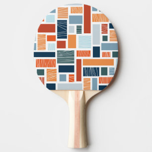 Raquette De Ping Pong Style géométrique coloré du milieu du siècle