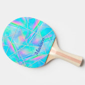 Raquette De Ping Pong Style holographique élégant géométrique (Côté)