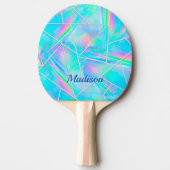 Raquette De Ping Pong Style holographique élégant géométrique (Devant)