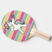 Raquette De Ping Pong Style Rétro Ping Pong Dabbing Unicorne (Côté)