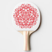 Raquette De Ping Pong Style Rouge Mandala Boho personnalisé (Dos)