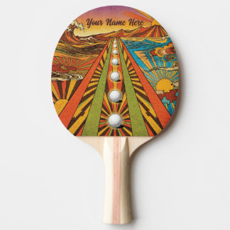 Raquette De Ping Pong Style Soixante-dix, Tennis de Table Sportif Rétro