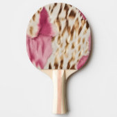 Raquette De Ping Pong Stylish Girly Rose White Gold Zebra (Devant)