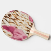 Raquette De Ping Pong Stylish Girly Rose White Gold Zebra (Côté)