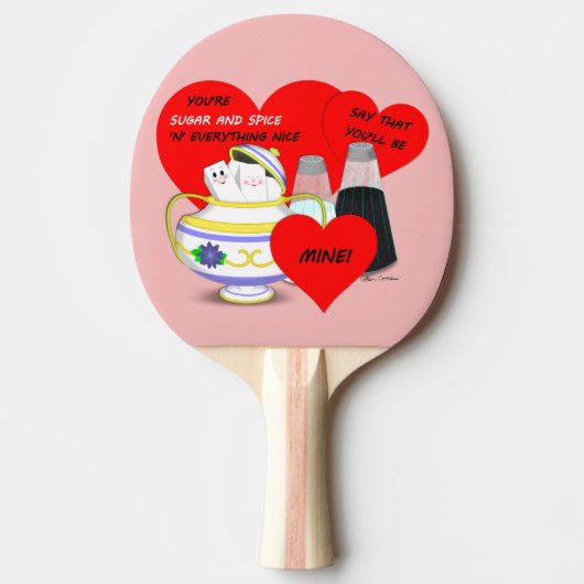 Raquette De Ping Pong Sucre et épices - Carte Valentine Art (Devant)