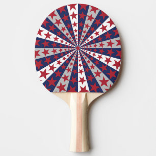 Raquette De Ping Pong Sunburst patriotique : Drapeau américain