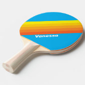 Raquette De Ping Pong Sunburst Sea Stripes with Name (Devant Angle)