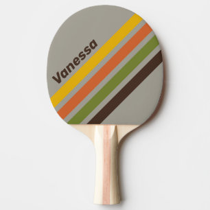 Raquette De Ping Pong Sunset Clover Rayures Angulaires avec Nom