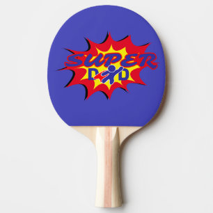 Raquette De Ping Pong Super Hero Papa Fête des pères de livre comique