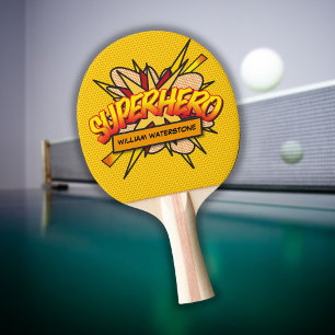 Raquette De Ping Pong Super-héros de bande dessinée personnalisée Drôle