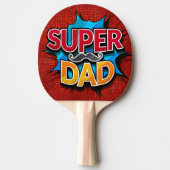 Raquette De Ping Pong Super Papa Mustache Grunge moderne (Devant)