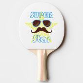 Raquette De Ping Pong Super Star with sunglasses and mustache (Dos)