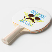 Raquette De Ping Pong Super Star with sunglasses and mustache (Devant Angle)