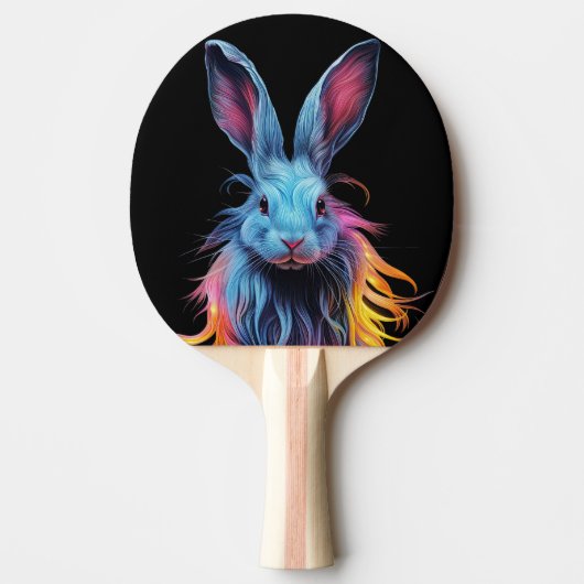 Raquette De Ping Pong Superbe Lapin Bleu en feu (Devant)