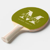 Raquette De Ping Pong Superposition de monogramme et de nom Chêne Chaud (Devant Angle)