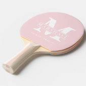 Raquette De Ping Pong Superposition de monogramme et de nom Rose Chuchot (Devant Angle)