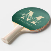 Raquette De Ping Pong Superposition du monogramme et du nom sur un table (Devant Angle)