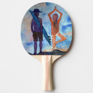 Raquette De Ping Pong Surf Yoga Sunset Fée Dessin Ping Pong Paddle