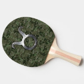 Raquette De Ping Pong Sybole Taurus Zodiac sur Camo numérique vert olive (Côté)