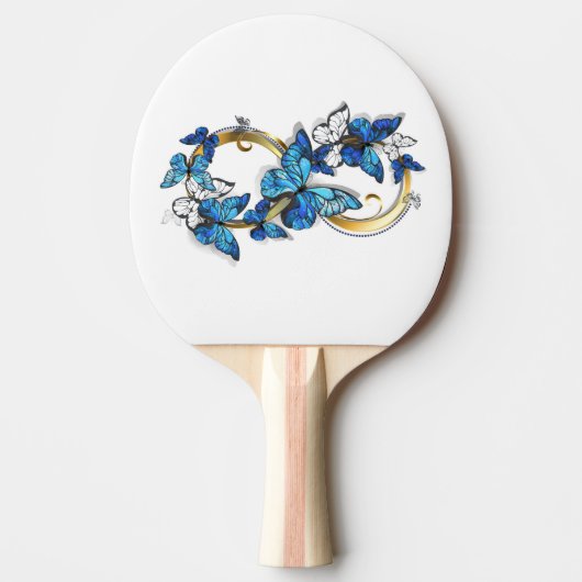 Raquette De Ping Pong Symbol Infinity of Blue Morpho Butterflies (Devant)