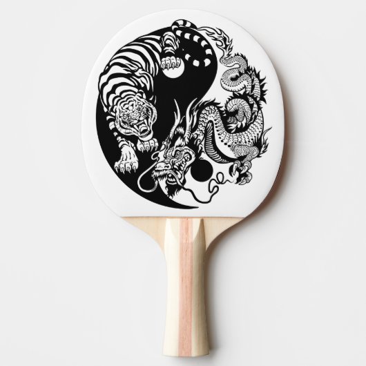 Raquette De Ping Pong symbole de yang de yin de dragon et de tigre (Devant)