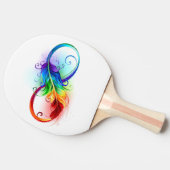 Raquette De Ping Pong Symbole d'infini avec plume arc-en-ciel (Côté)