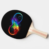 Raquette De Ping Pong Symbole d'infini avec plume arc-en-ciel (Côté)