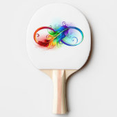 Raquette De Ping Pong Symbole d'infini avec plume arc-en-ciel (Dos)