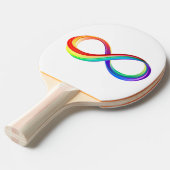 Raquette De Ping Pong Symbole d'infinité arc-en-ciel stratifié (Devant Angle)