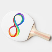 Raquette De Ping Pong Symbole d'infinité arc-en-ciel stratifié (Côté)