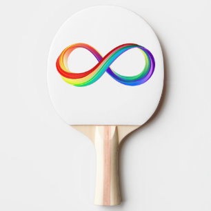 Raquette De Ping Pong Symbole d'infinité arc-en-ciel stratifié