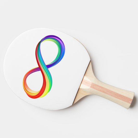 Raquette De Ping Pong Symbole d'infinité arc-en-ciel stratifié (Côté)