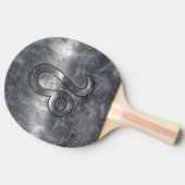 Raquette De Ping Pong Symbole du Zodiaque de Leo en Grunge style désossé (Côté)