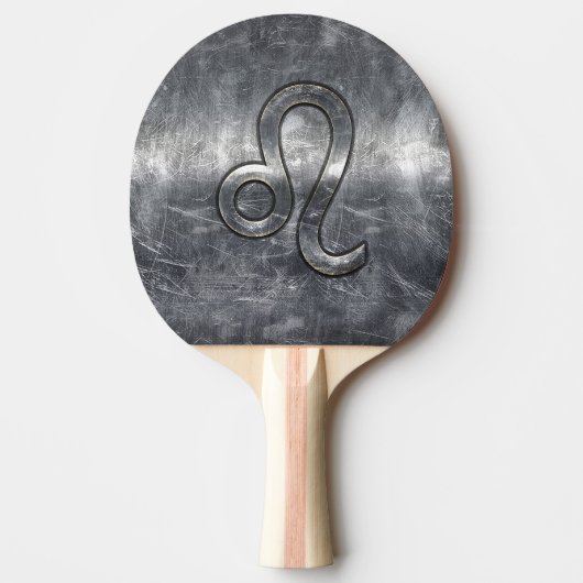 Raquette De Ping Pong Symbole du Zodiaque de Leo en Grunge style désossé (Devant)