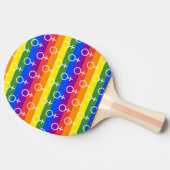 Raquette De Ping Pong Symbole féminin Motif arc-en-ciel (Côté)