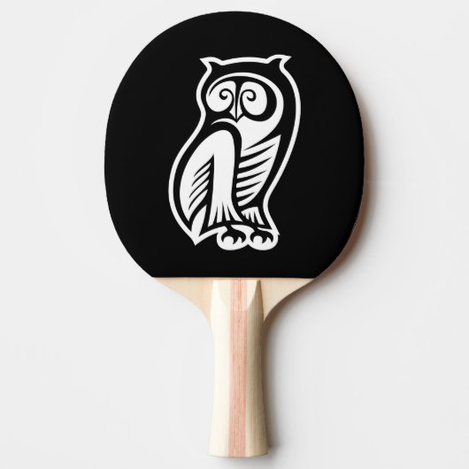 Raquette De Ping Pong Symbole hibou blanc (Devant)