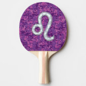 Raquette De Ping Pong Symbole Leo Zodiac sur Camo numérique Fuchsia rose (Devant)