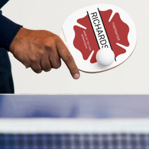 Raquette De Ping Pong Symbole logo rouge du pompier personnalisé