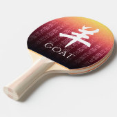 Raquette De Ping Pong Symbole lunaire 羊 chèvre rouge or chinois Zodiac (Devant Angle)